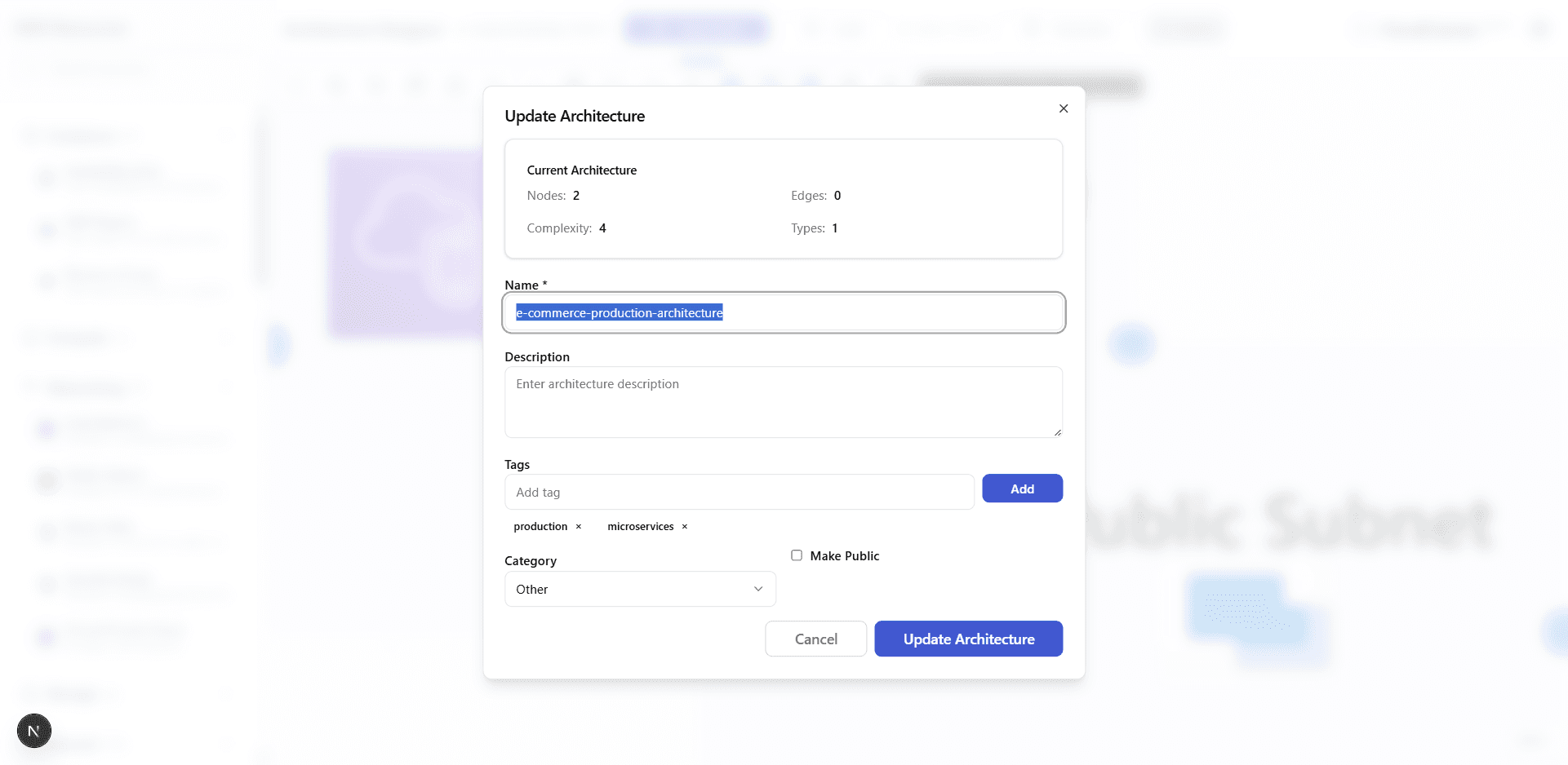 Save Architecture Dialog