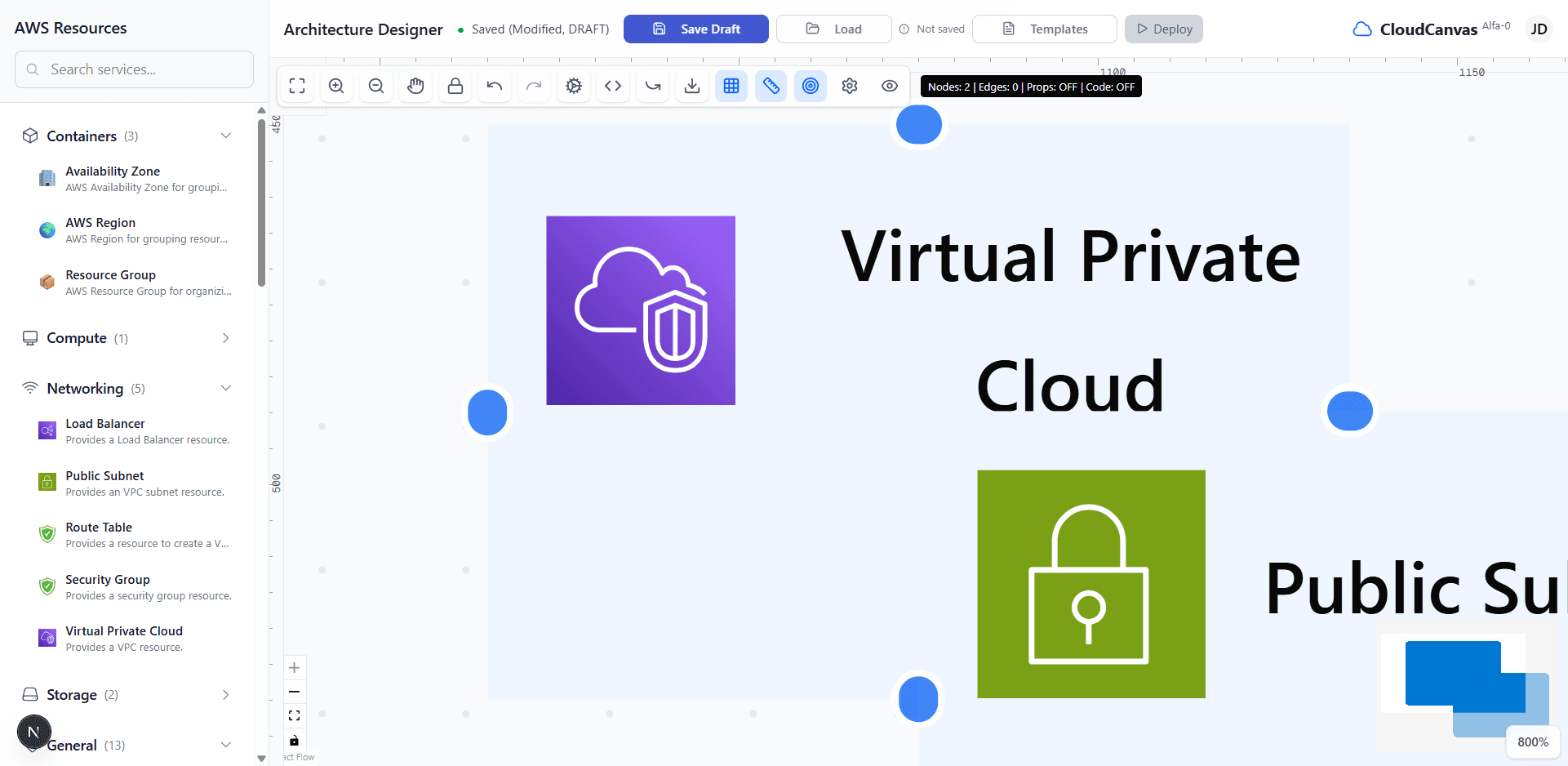 VPC and Subnet on Canvas
